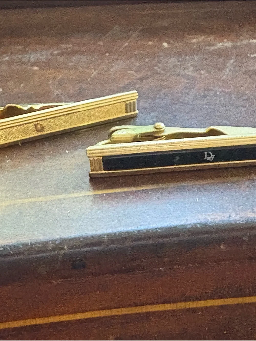 Dior Gold and Black Cuff Link Set